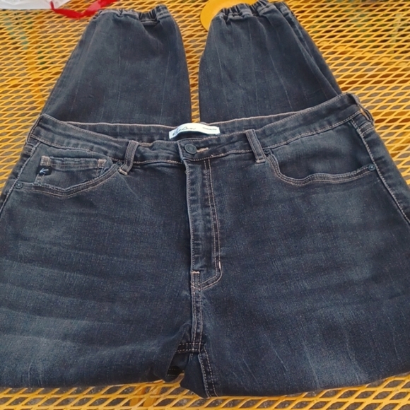 KanCan Black Denim Jeans, 31" waist, elastic at ankle,  stretchy - Picture 1 of 6